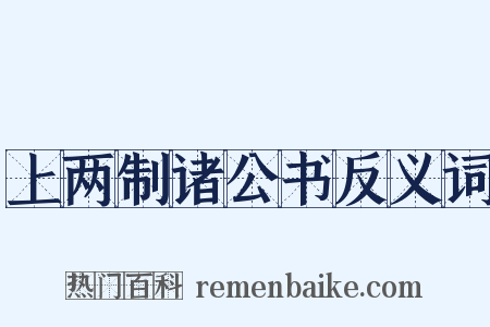 上两制诸公书反义词是什么意思的图片